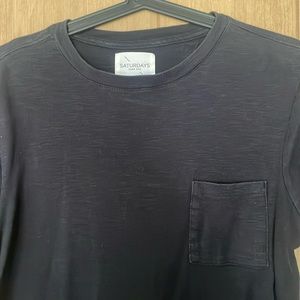 SATURDAYS NYC BLACK POCKET TEE